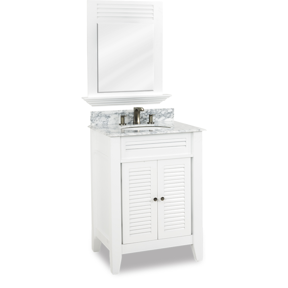 26-1/2" Lindley Vanity in White with Carrera Marble